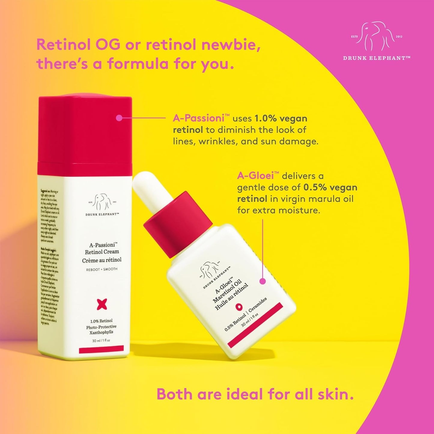Drunk Elephant A-Passioni Retinol Cream (30 ml) – 1% retinol for smoother, youthful skin. Clean, cruelty-free, dermatologist-tested, and free from essential oils, silicones, and fragrance.