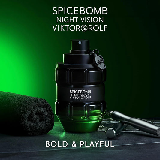 Viktor & Rolf Spicebomb Nightvision Eau de Toilette for Men – Warm, Spicy & Fresh Cologne with Bergamot, Black Spices & Rosemary