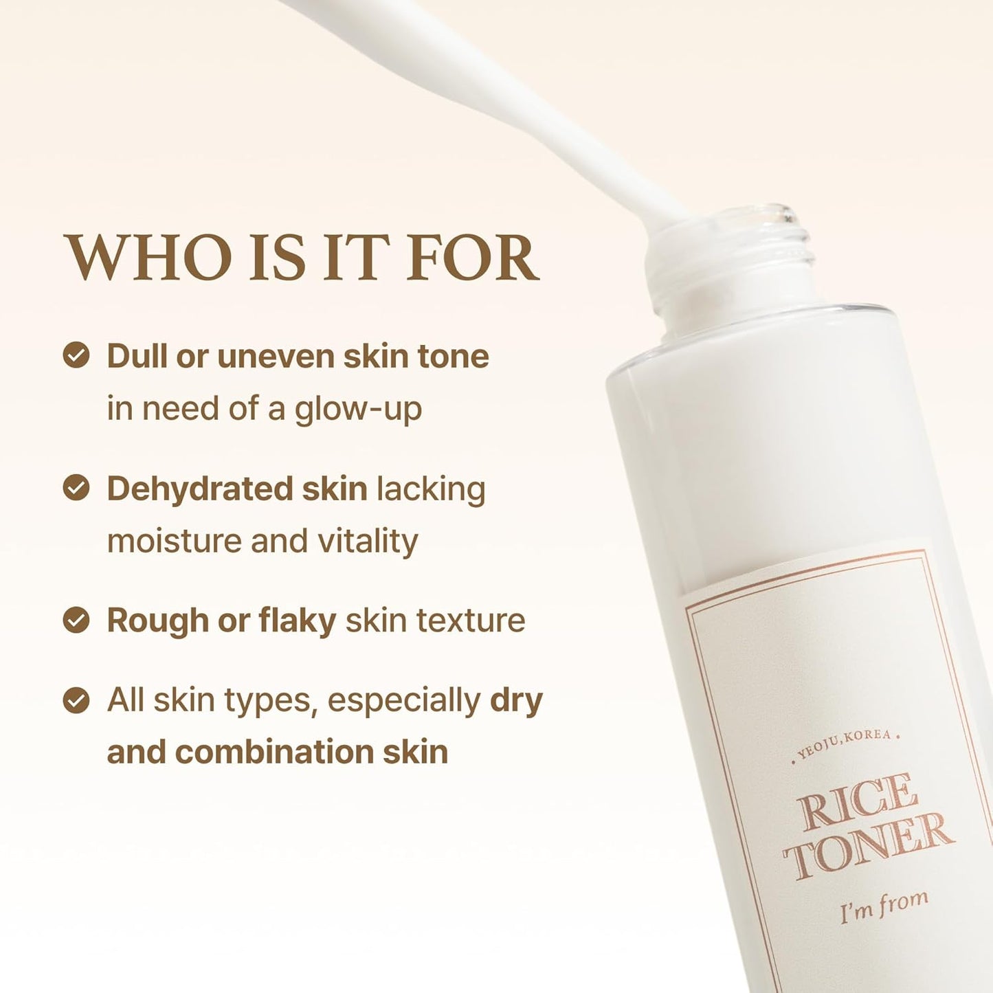 I’m From Rice Toner for Sensitive Skin – Hydrating K-Beauty Essence with Niacinamide & Rice Extract, Alcohol-Free, Vegan, Fragrance-Free (5.07 fl oz)
