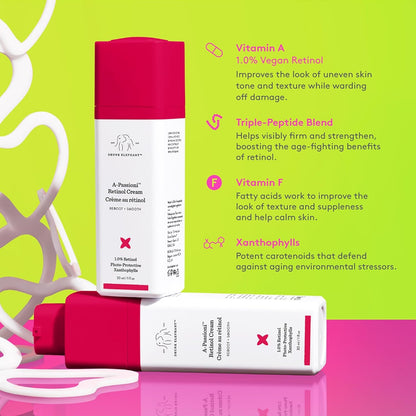Drunk Elephant A-Passioni Retinol Cream (30 ml) – 1% retinol for smoother, youthful skin. Clean, cruelty-free, dermatologist-tested, and free from essential oils, silicones, and fragrance.