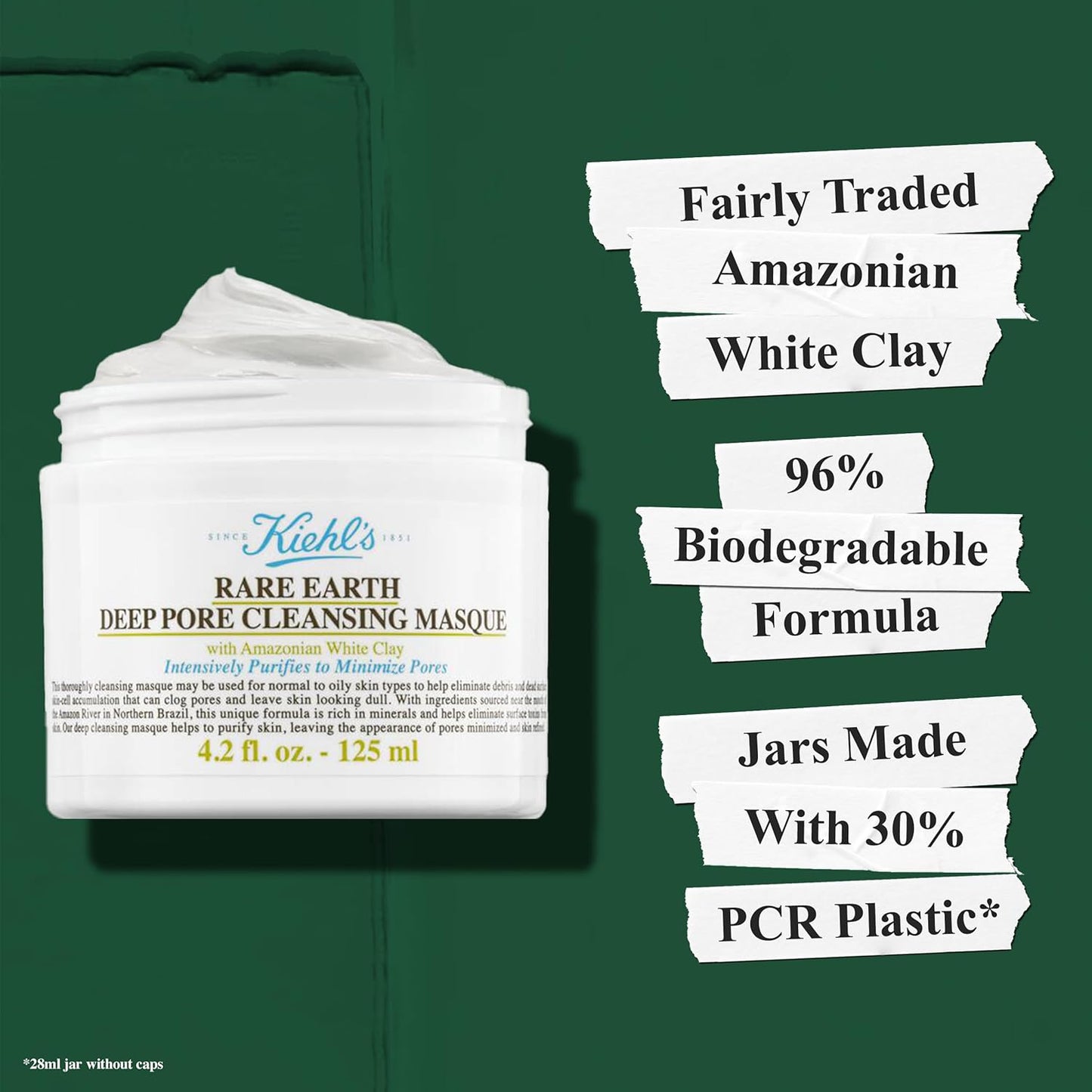 Kiehl’s Rare Earth Deep Pore Cleansing Mask – Oil-Minimizing, Detoxifying Face Mask with Amazonian White Clay & Aloe Vera