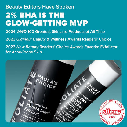 Paula’s Choice Skin Perfecting 2% BHA Liquid Exfoliant with Salicylic Acid – Pore Minimizer & Blackhead Remover for Smooth, Radiant Skin