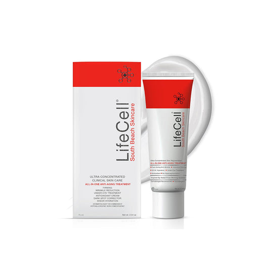 LifeCell All-In-One Anti-Aging Cream – Wrinkles, Fine Lines, Dark Circles & Sun Damage with Retinol, Vitamin C, DMAE & Hyaluronic Acid (2.54 oz, Fragrance-Free)