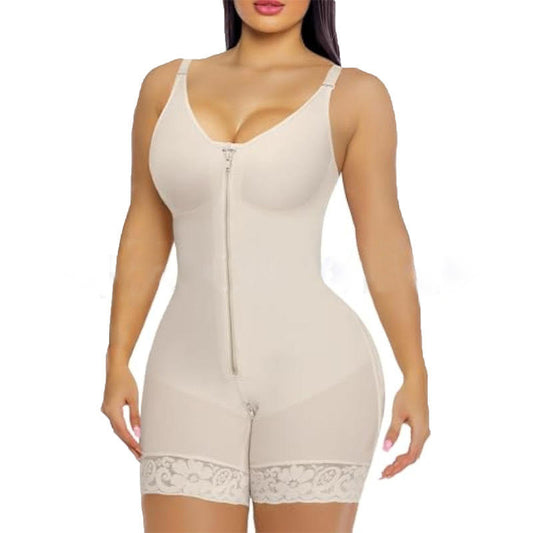 Colombian Tummy Control Body Shaper with Butt Lift & Zipper Crotch