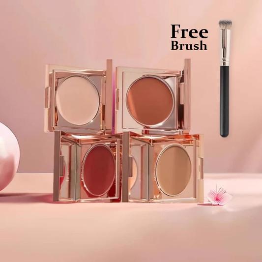 Advanced Undereye Color Corrector & Full Coverage Concealer | Peach, Orange & Red Shades for Dark Circles, Acne, and Pigmentation | Free Brush